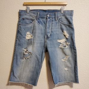 Men's Distressed Jean Shorts